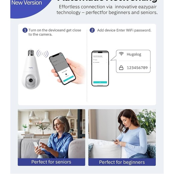 New in box Smart Bulb Security Camera - White - Picture 6 of 9